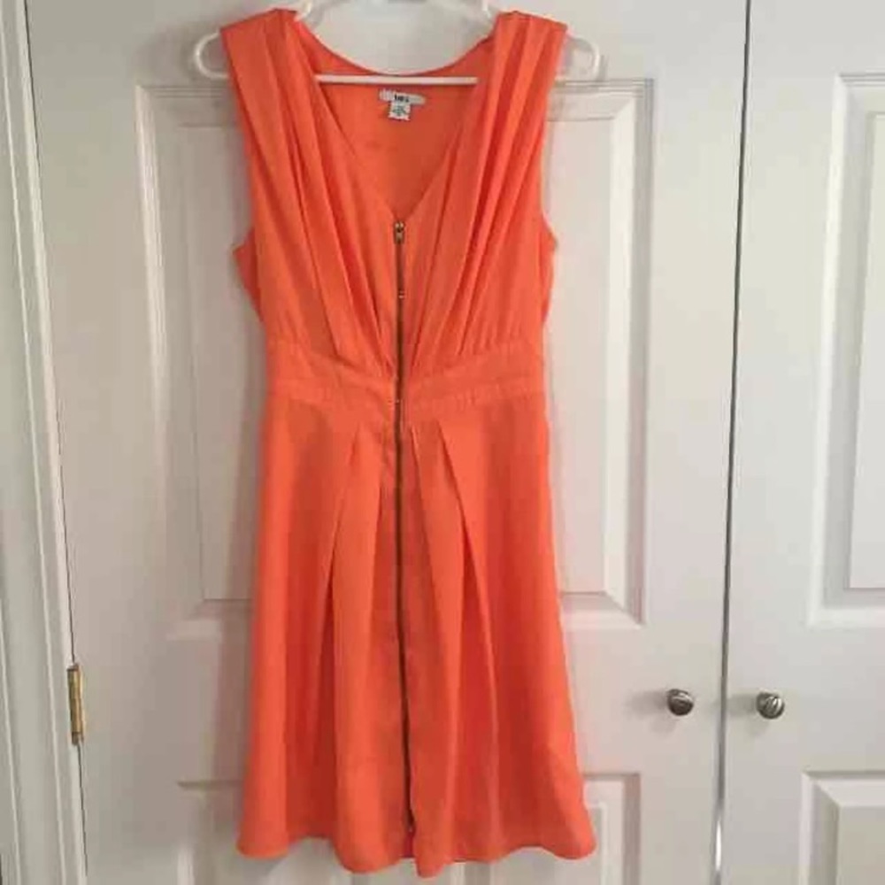 Cute Orange zipper dress
